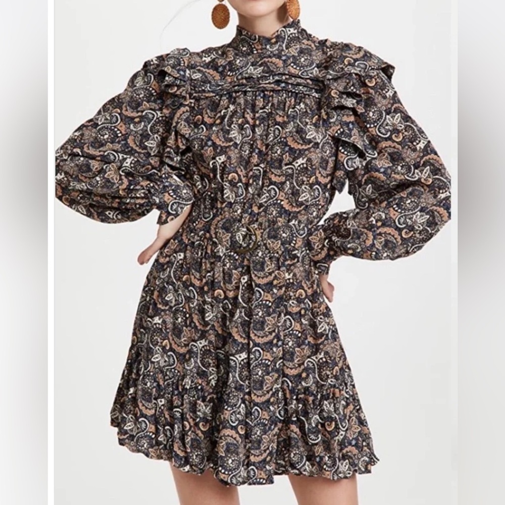 ULLA JOHNSON Luna Belted mini dress Sz 12